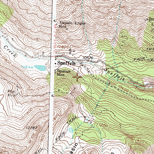 Topographic Map of Wheel of Fortune Mine, CO