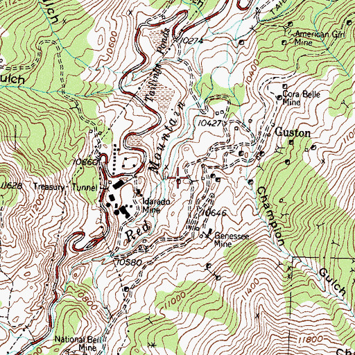 Topographic Map of Yankee Mine, CO
