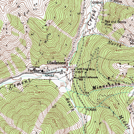 Topographic Map of American Tunnel Mine, CO