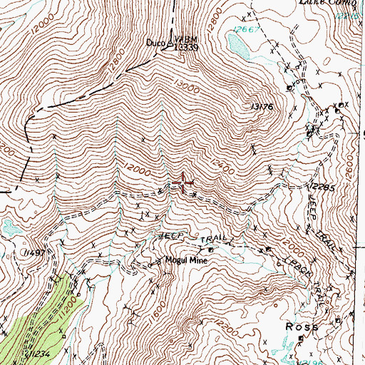 Topographic Map of Queen Anne Mine, CO