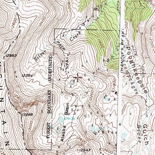 Topographic Map of Alaska Mine, CO