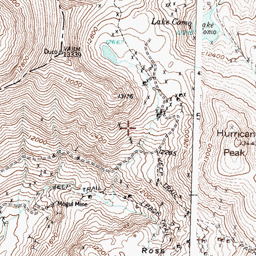 Topographic Map of Columbia Mine, CO
