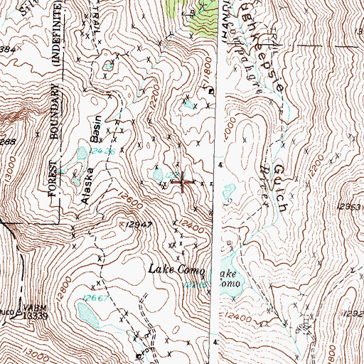 Topographic Map of Evening Star Mine, CO
