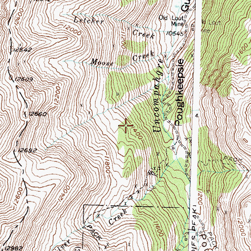 Topographic Map of Fourteen Mine, CO