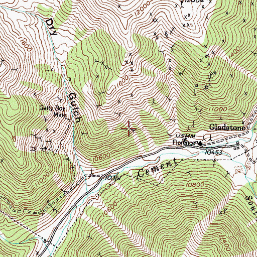 Topographic Map of Gold Dollar Mine, CO