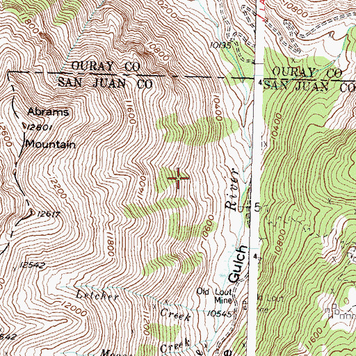 Topographic Map of Grand View Mine, CO