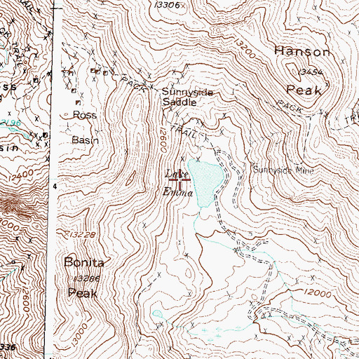 Topographic Map of Mountain Eagle Mine, CO
