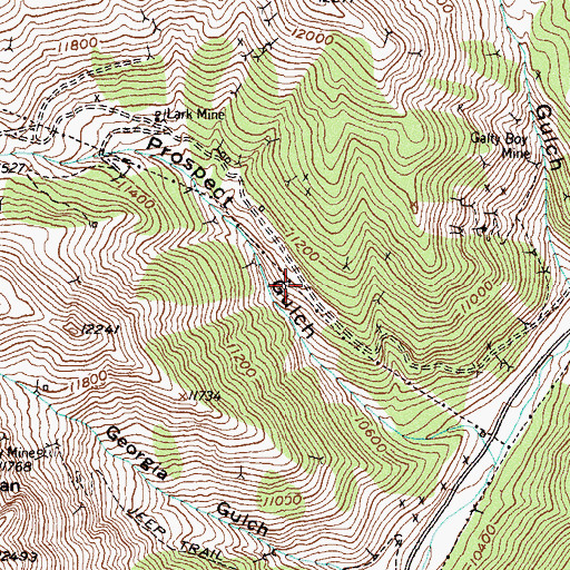 Topographic Map of Henrietta Mine, CO