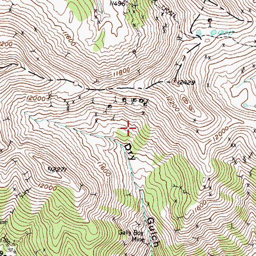 Topographic Map of Red Mountain Mine, CO
