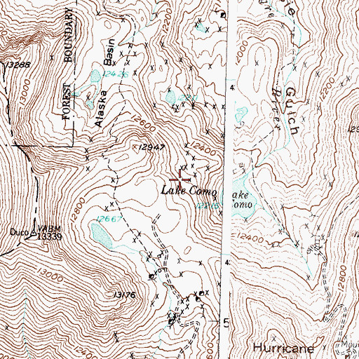 Topographic Map of Red Rogers Mine, CO