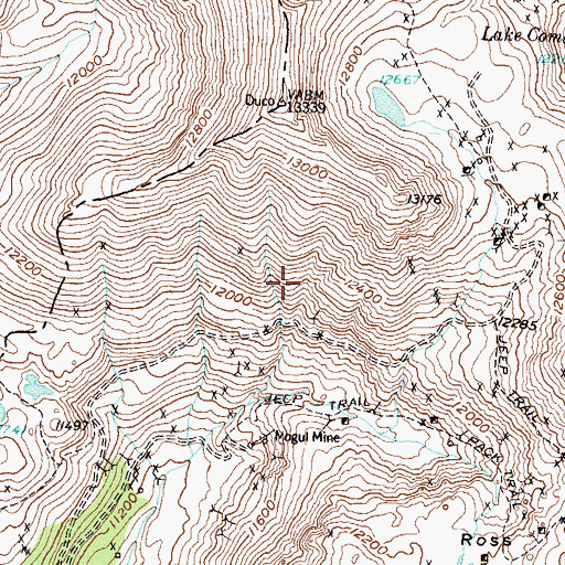 Topographic Map of Rose Mine, CO