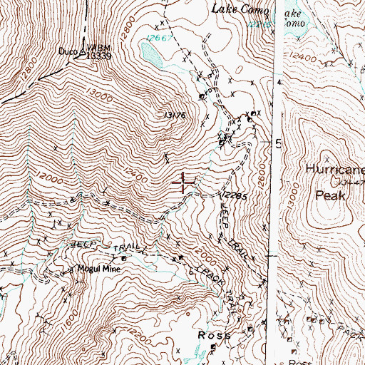 Topographic Map of Sarah Mine, CO