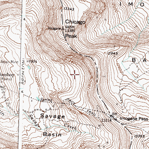 Topographic Map of Donald Mine, CO