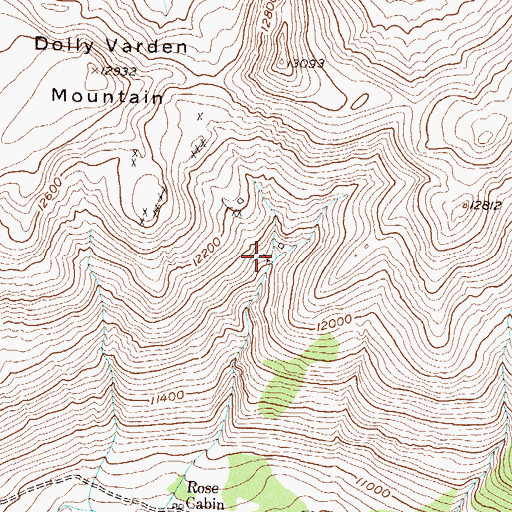 Topographic Map of Dolly Varden Mine, CO