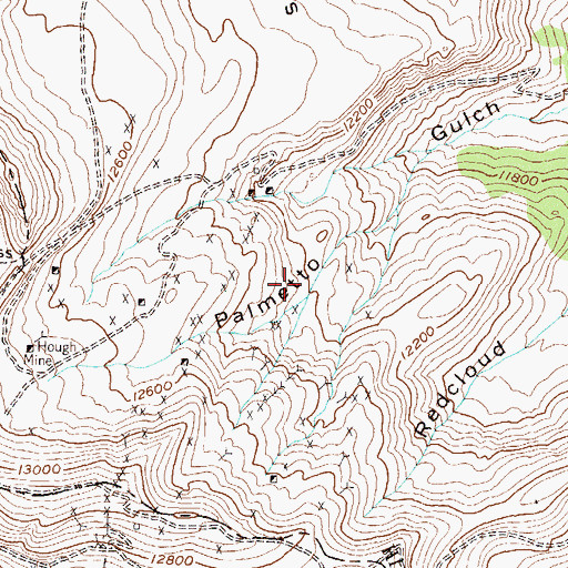 Topographic Map of Mohawk Mine, CO