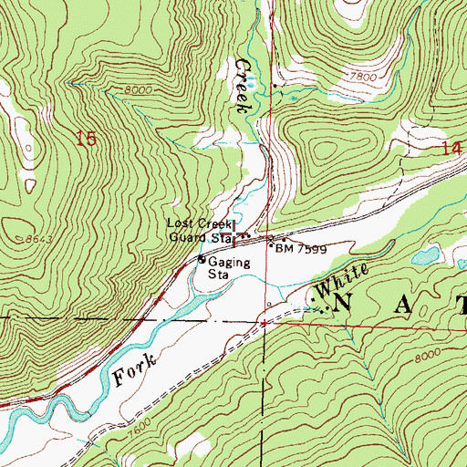 Topographic Map of Lost Creek Guard Station, CO