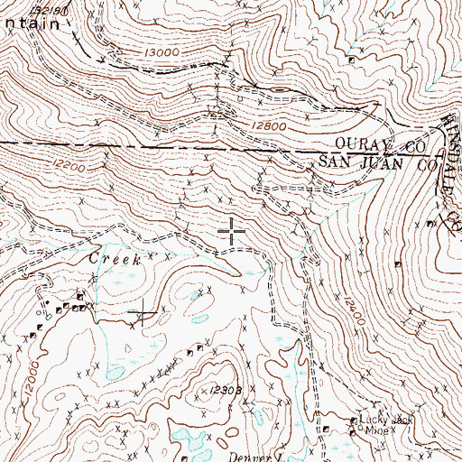Topographic Map of Annie Wood Mine, CO