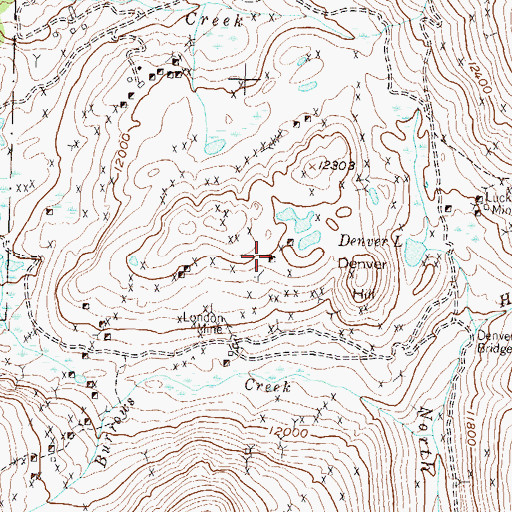 Topographic Map of Ben Butler Mine, CO