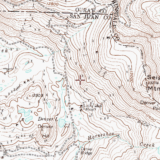 Topographic Map of Blacksmith Mine, CO