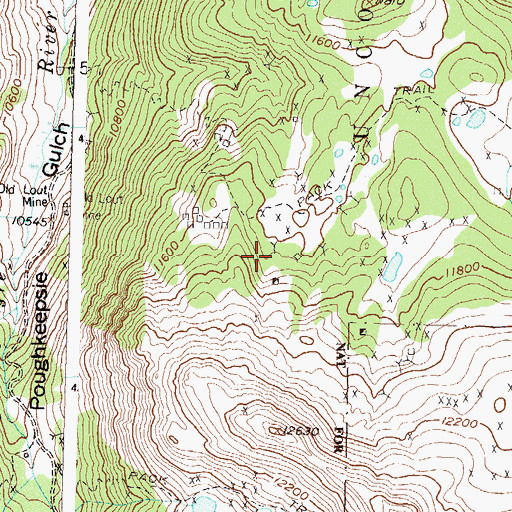 Topographic Map of Brazilian Mine, CO