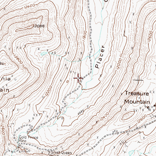 Topographic Map of Evening Star Mine, CO