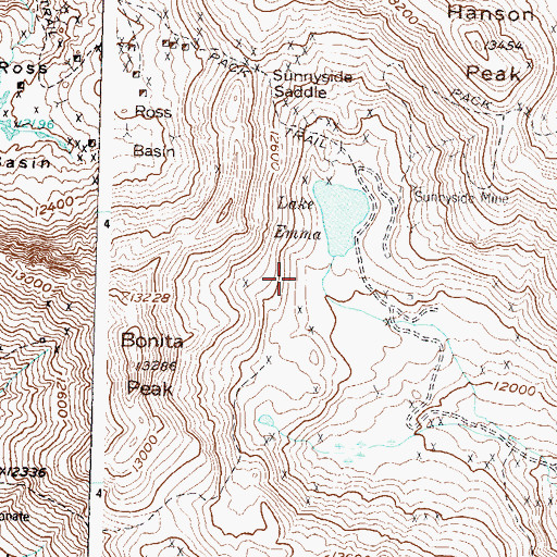 Topographic Map of George Washington Mine, CO