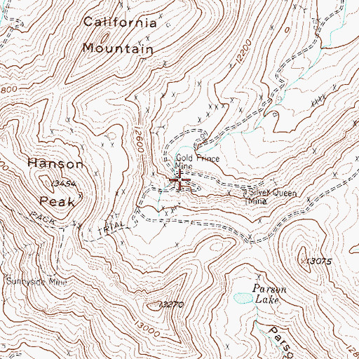 Topographic Map of Gold Prince Mine, CO