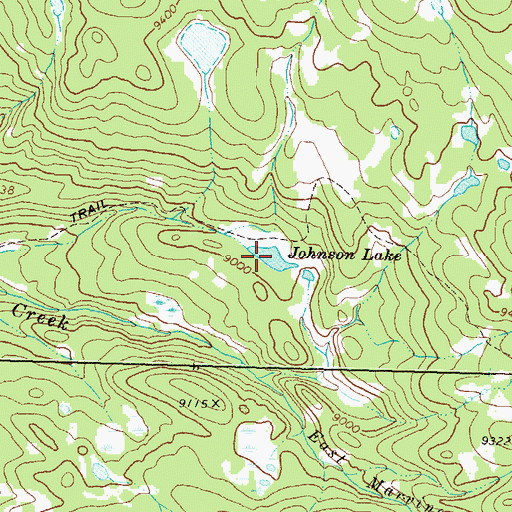 Topographic Map of Johnson Lake, CO