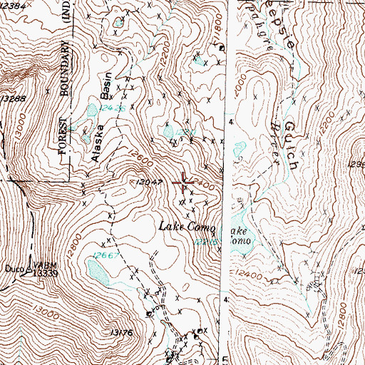 Topographic Map of Hesperian Mine, CO