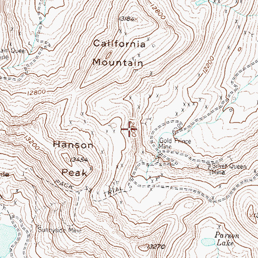 Topographic Map of Independence Mine, CO