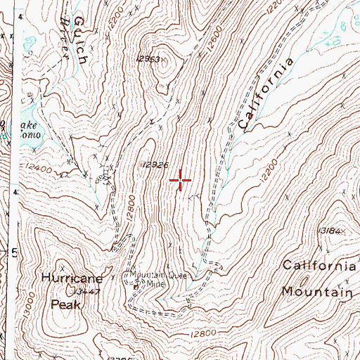 Topographic Map of Indian Chief Mine, CO
