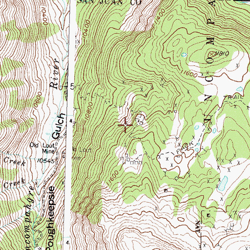 Topographic Map of Maid of the Mist Mine, CO