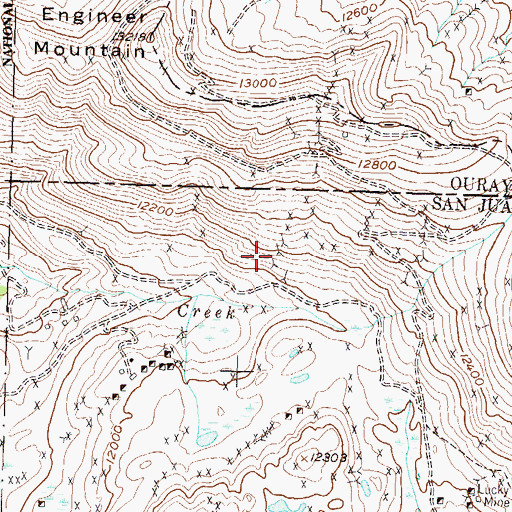 Topographic Map of Mammoth Mine, CO