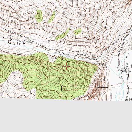 Topographic Map of Plain Streak Mine, CO