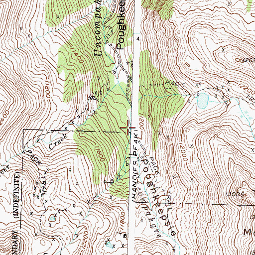 Topographic Map of Poughkeepsie Mine, CO