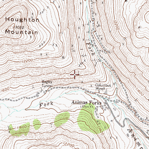 Topographic Map of San Antonio Mine, CO