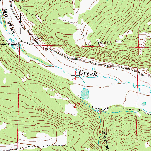 Topographic Map of Hammond Creek, CO