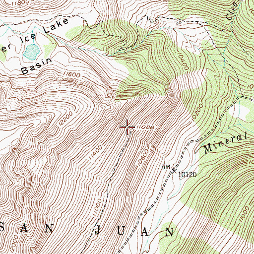 Topographic Map of Kinney Tunnel Mine, CO