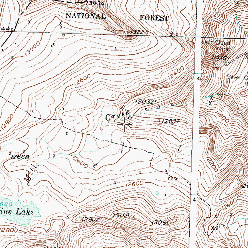 Topographic Map of Upper Mill Creek Mine, CO