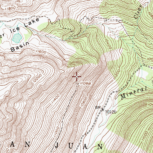 Topographic Map of Winnebago Mine, CO