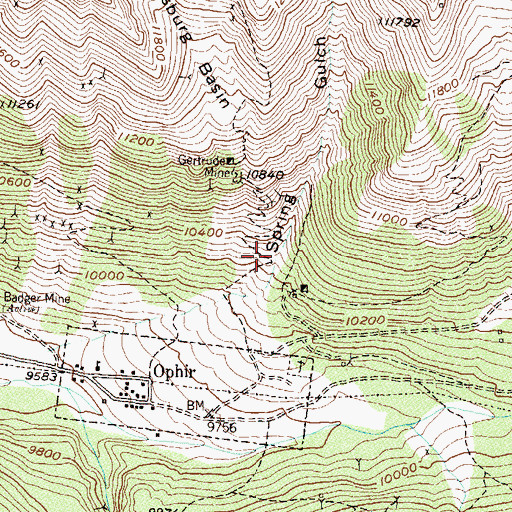Topographic Map of Attica Mine, CO
