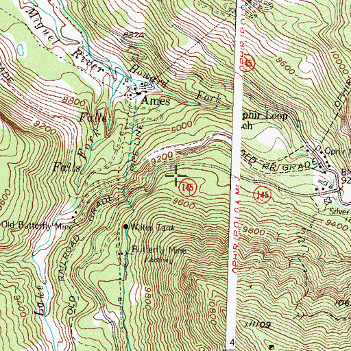 Topographic Map of Calamine Mine, CO
