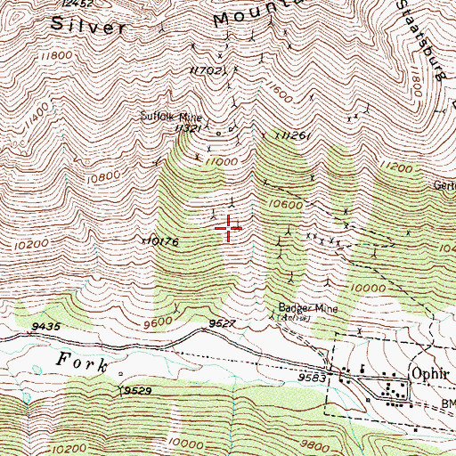 Topographic Map of Crown Point Mine, CO