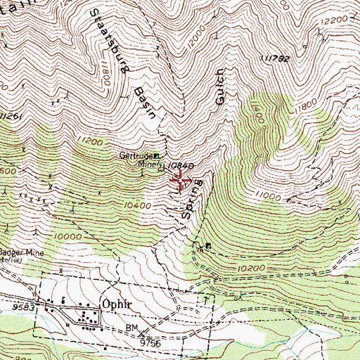 Topographic Map of Little Eva Mine, CO