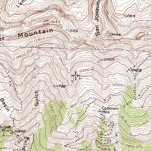 Topographic Map of Mohawk Mine, CO