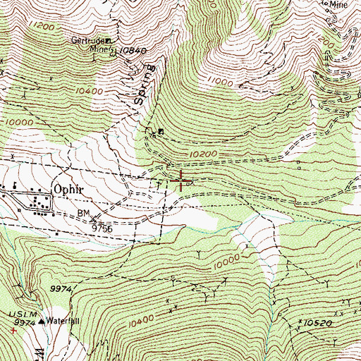 Topographic Map of New Dominion Mine, CO