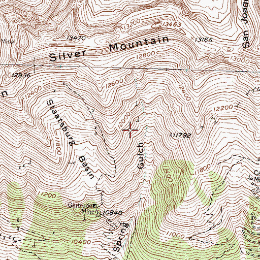 Topographic Map of Turkey King Mine, CO