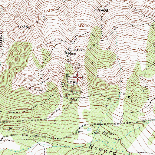 Topographic Map of Vagabond Mine, CO