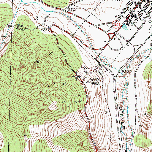 Topographic Map of Ajax Mine, CO