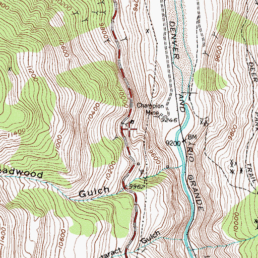 Topographic Map of Alethea Group Mine, CO